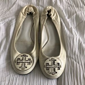 Tory Burch white flats